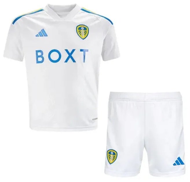 Kit infantil I Leeds United 2023 2024 Adidas oficial 